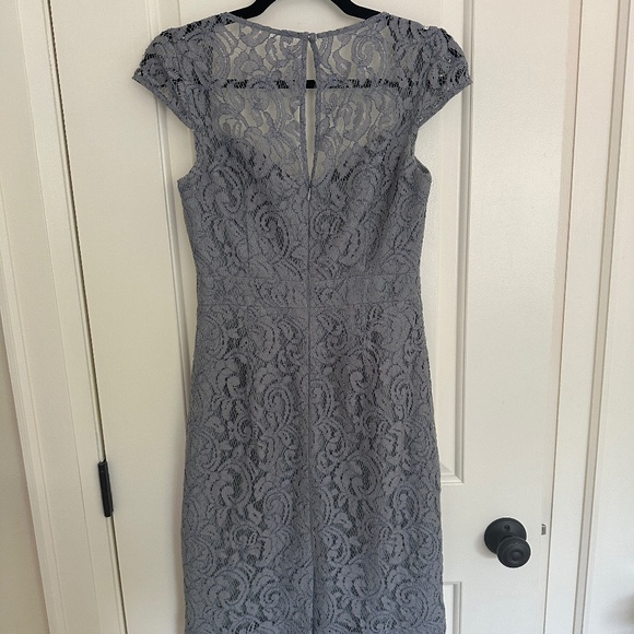 J. Crew Tinsley Dress Leavers Lace Grey A9023 (Size 4) - Picture 3 of 7
